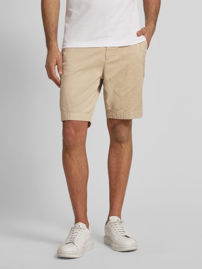 BOSS Slim Fit Shorts mit Gürtelschlaufen Modell 'Slice' Beige 4