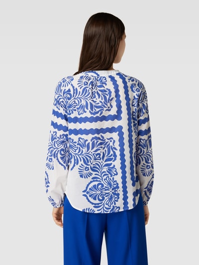 Emily Van den Bergh Schlupfbluse mit Allover-Muster Marine 5