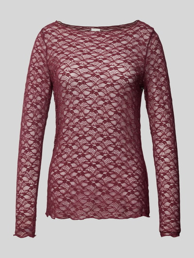 ICHI Longsleeve in semitransparentem Design Modell 'PERLA' Bordeaux 1