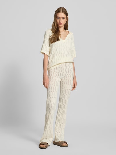LeGer by Lena Gercke Strickshirt mit Umlegekragen und V-Ausschnitt Offwhite 1