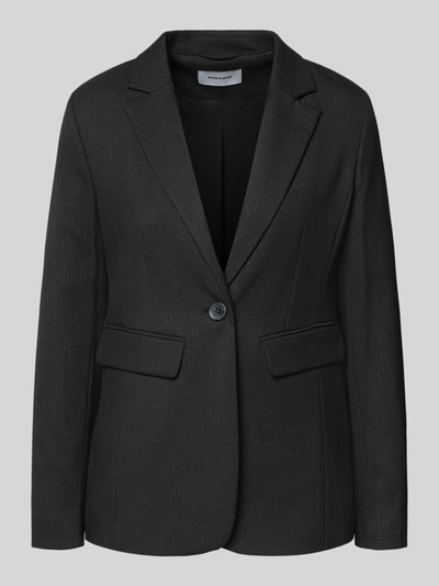 Produktfoto, Slim Fit Blazer mit Reverskragen von More & More, czarny, mieszanka z wiskozą, guziki, kieszenie z patkami, gładka tekstura
