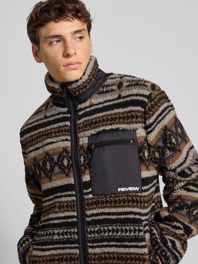 REVIEW Sweatjack met opstaande kraag Lichtbruin - 3