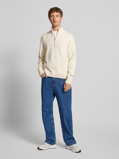 Jack & Jones Gebreide pullover met ribboorden, model 'NORREBRO'' Offwhite - 1