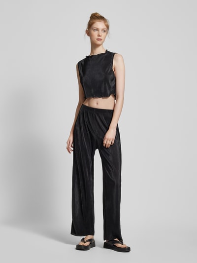 Only Flared stoffen broek met elastische band, model 'NISHE' Zwart - 1