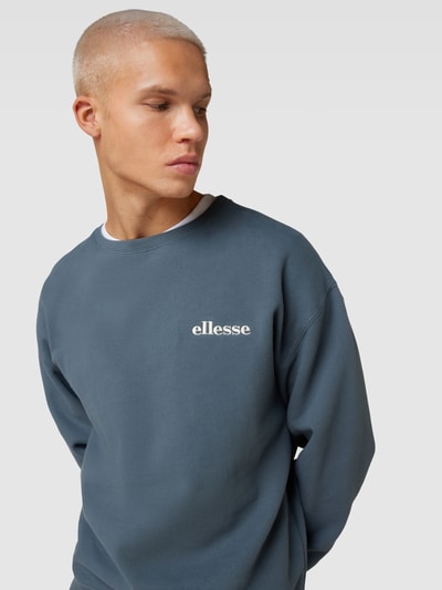 Ellesse Sweatshirt met labelstitching, model 'AURELIO' Rookblauw - 3