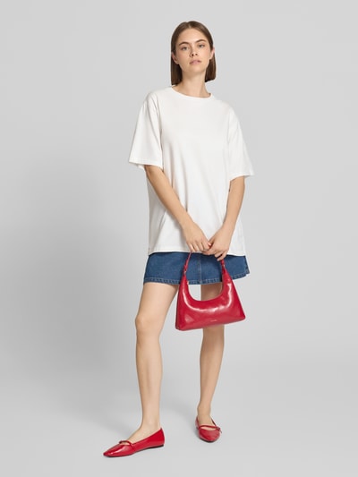 OH APRIL Oversized T-Shirt mit rückseitigem Stitching Modell 'Flower' Weiss 1