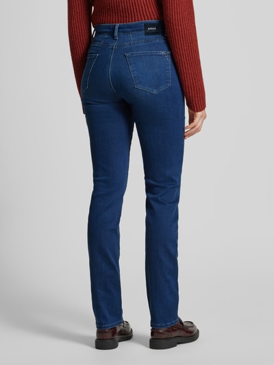 Brax Slim fit jeans met riemlussen, model 'Style.Mary Thermo' Donkerblauw - 5