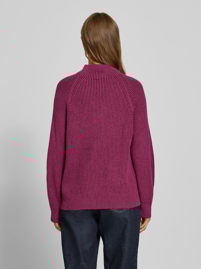 Tom Tailor Regular Fit Strickpullover aus Baumwoll-Mix mit Woll-Anteil Bordeaux 5