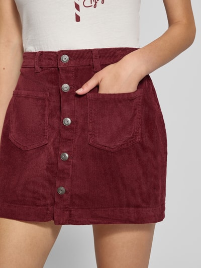 Only Spódnica mini sztruksowa z mieszanki bawełny model ‘AMAZING GLOBAL’ Ciemnoczerwony 3