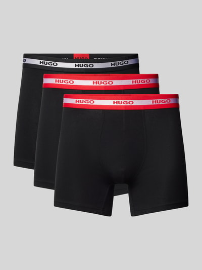 HUGO Boxer Briefs im 3er-Pack aus Baumwoll-Stretch mit Label-Bund Black 1