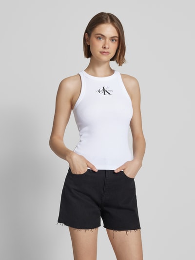 Calvin Klein Jeans Tanktop mit Label-Stitching und Rundhalsausschnitt Weiss 4