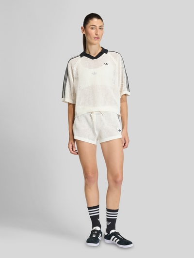 adidas Originals Loose Fit Poloshirt in Strickoptik Offwhite 1