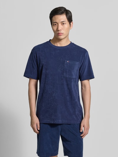 Tommy Hilfiger t-shirt o kroju relaxed fit z mieszanki bawełnianej model 'TOWELLING T-SHIRT' Granatowy 4