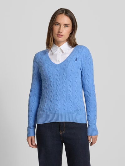 Polo Ralph Lauren Gebreide pullover met kasjmier, model 'KIMBERLY' Bleu - 4
