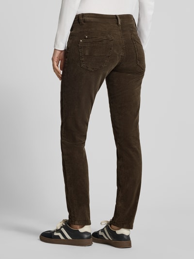 Buena Vista Spodnie sztruksowe o kroju slim fit z mieszanki bawełny Czekoladowy 5