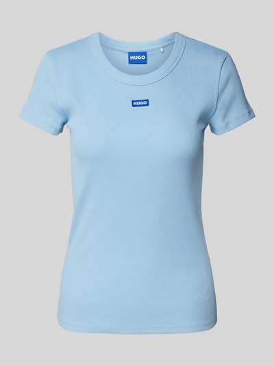 Hugo Blue T-Shirt mit Label-Detail Rauchblau 1