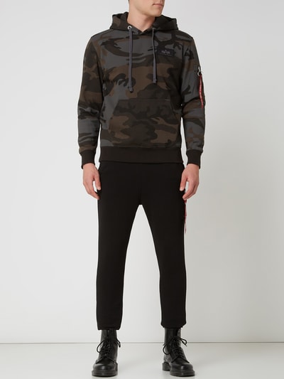 Alpha Industries Hoodie met camouflagemotief  Zwart - 1