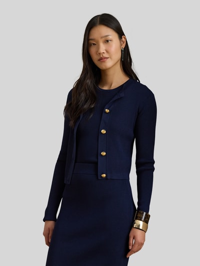 Lauren Ralph Lauren slim fit gebreid jack met knoopdetails Marineblauw - 4