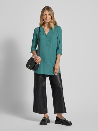 Christian Berg Woman Lange blouse met tuniekkraag Flessengroen - 1