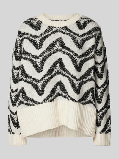 Only Oversized Strickpullover mit Allover-Muster Modell 'JANE' Offwhite 1