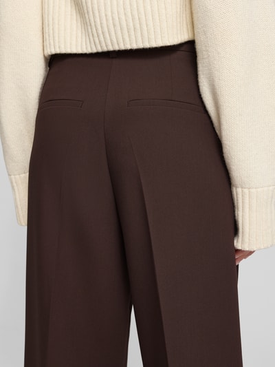 Smith and Soul Stoffen broek met bandplooien Donkerbruin - 3