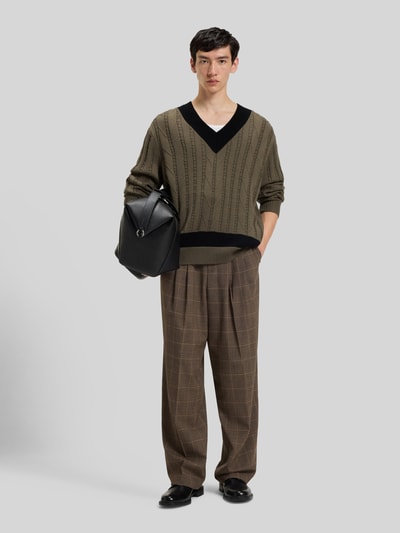 HUGO Oversized Pullover aus Schurwoll-Mix Taupe 1