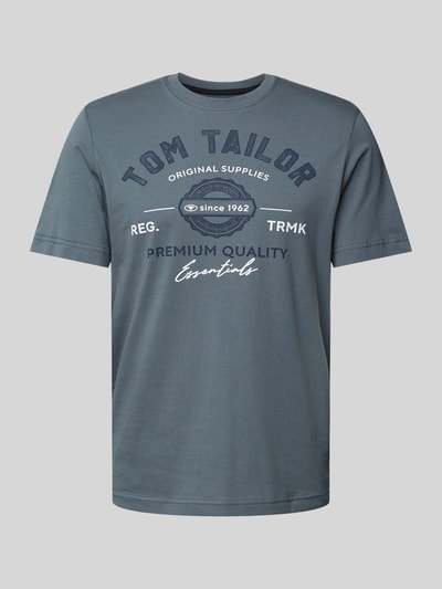 Tom Tailor Regular Fit T-Shirt mit 1/2-Arm aus reiner Baumwolle Rauchblau 2