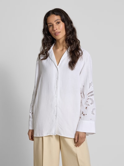 Tommy Hilfiger Relaxed fit overhemdblouse van een mix van linnen en viscose Wit - 4