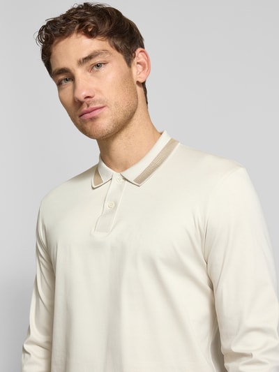 BOSS Poloshirt mit Label-Detail Modell 'Pleins' Offwhite 3