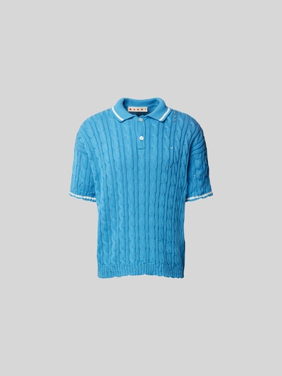 Marni Regular Fit Poloshirt in Strick-Optik Royal 2