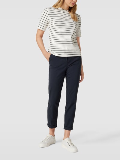 Cambio Stoffen broek met persplooien, model 'Stella' Marineblauw - 1