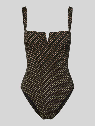 BOSS Badpak met all-over motief, model 'B MONOGRAM' Middenbruin - 1