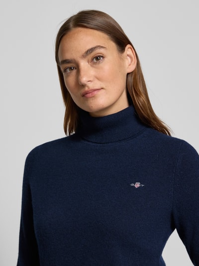 GANT Golf o kroju regular fit z mieszanki wełny model ‘Extrafine’ Granatowy 3