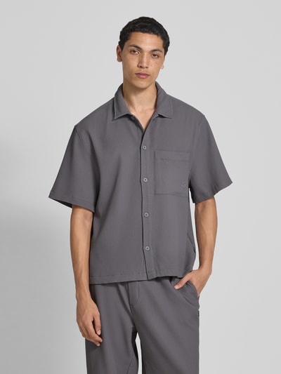 REVIEW Vrijetijdsoverhemd met knoopsluiting Donkergrijs - 4