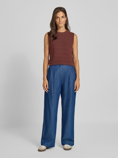 Marc O'Polo Spodnie szerokie z mieszanki bawełny i lyocellu  Granatowy melanż 1