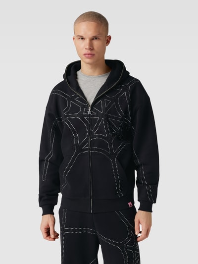 REVIEW Sweatjacke mit Strasssteinbesatz Black 4