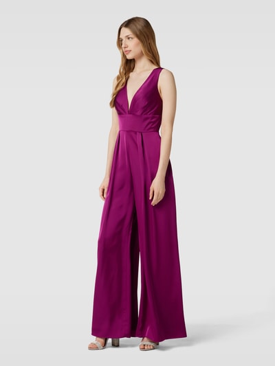 Mascara Jumpsuit met V-hals Fuchsia - 1