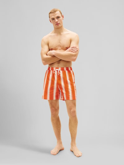 Tommy Hilfiger Regular Fit Badeshorts mit Allover-Muster Orange 1