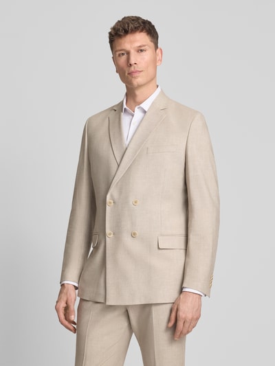 s.Oliver BLACK LABEL regular fit colbert met linnen Beige - 4