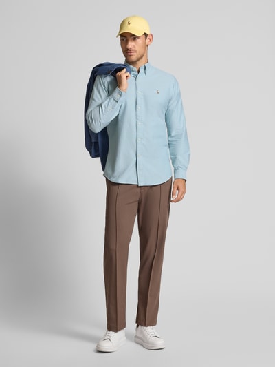 Polo Ralph Lauren Koszula casualowa o kroju custom fit z kołnierzykiem typu button down Jasnozielony 1