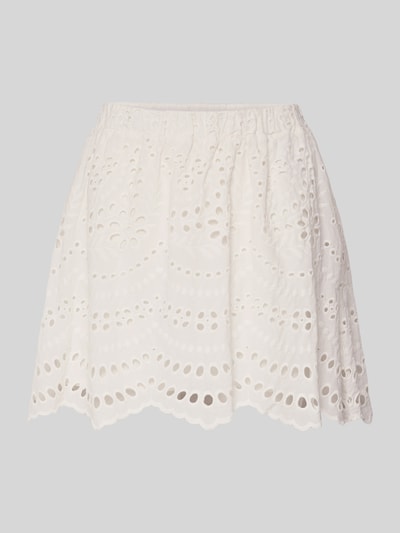 Produktfoto, Mini-Skort aus reiner Baumwolle Modell 'NALA-LALISA' von Only in Optik: Unifarben, Lochstickmuster, Muschelsaum, leicht ausgestellt
