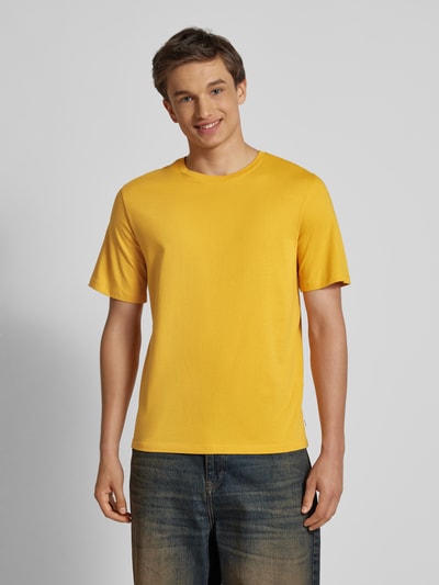 Jack & Jones T-shirt z detalem z logo model ‘ORGANIC’ Żółty 4