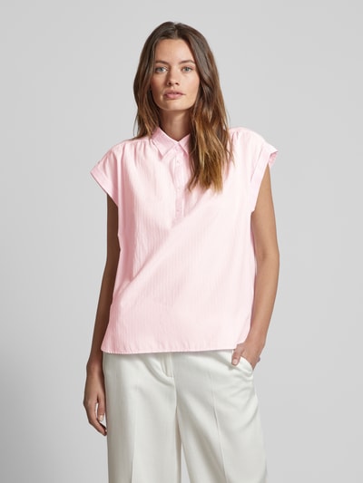 comma Casual Identity Blouse met platte kraag en korte knoopsluiting Roze - 4