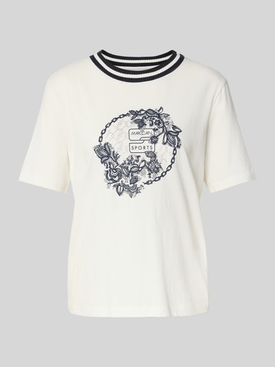 Marc Cain T-shirt met siersteentjes en ronde hals Offwhite - 2