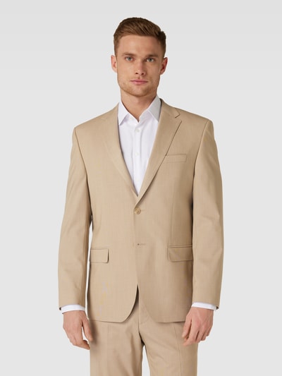 HECHTER PARIS Slim fit colbert met paspelzak op de borst Beige - 4