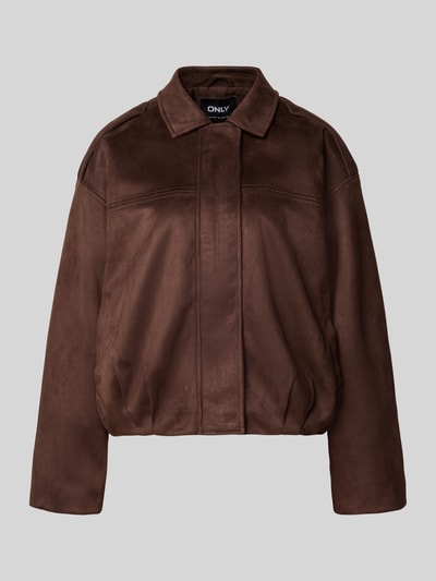 ONLY Regular Fit Blouson in Leder-Optik Modell 'AMBER' Dunkelbraun 1