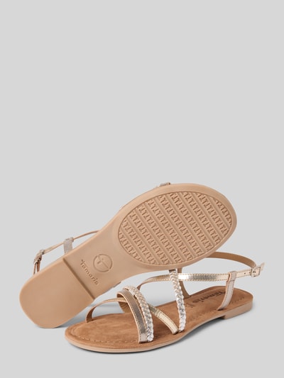Tamaris Ledersandalette mit schmalen Riemen Gold 4