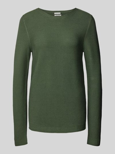 Tom Tailor Regular Fit Strickpullover aus reiner Baumwolle mit gerollten Abschlüssen Hellgruen 2