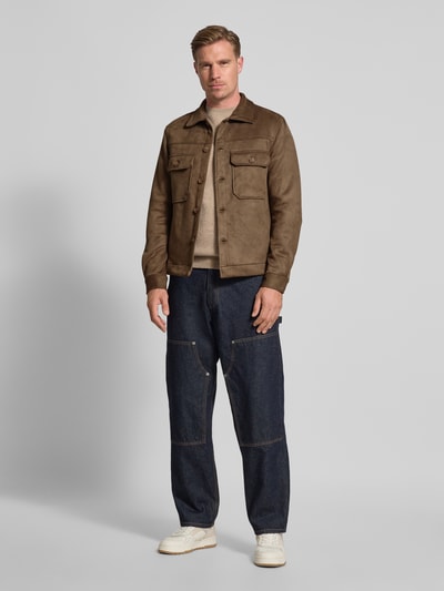 MCNEAL Regular fit overhemdjack met borstzakken Middenbruin - 1