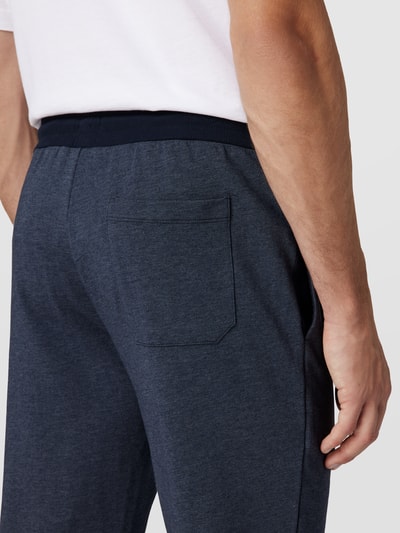 Schiesser Sweatpants in gemêleerde look, model 'Mix + Relax' Marineblauw - 3